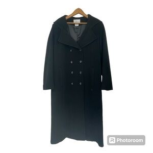 Worthington Wool Blend Hooded Trench Coat – Size 10 – Black